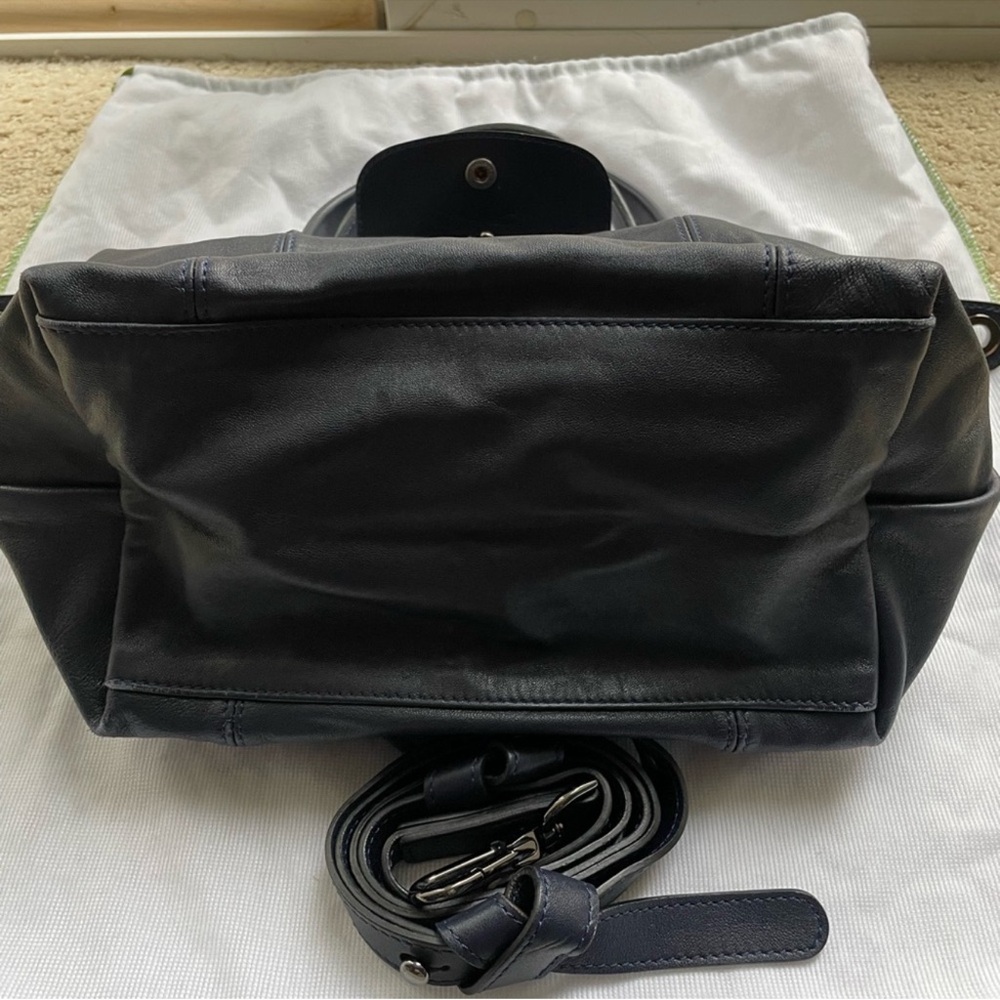 Dark Navy Blue Longchamp Le Pliage cuir - Picture 3 of 12
